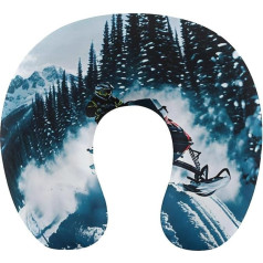 Cool Snowmobile Travel Pillow Neck Support Memory Foam U-Shaped Pillow Soft Comfortable Travel Neck Pillow Sleep Rest Pillow Travel Accessories for Airplane Car Office
