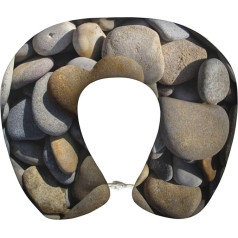 GGDCRFF Удобная U-образная подушка с принтом в виде камней-сердец, хлопок с эффектом памяти, обеспечит максимальный комфорт в любом путешестви