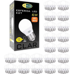 CLAR - E27 LED Warm White, LED E27 Warm White, E 27 LED Warm White, LED E27 Warm White, LED лампы E27 Warm White, LED Warm White E27, E27 40 Watt, LED лампы E27, E27 40 W, 6 W (Pack of 100)