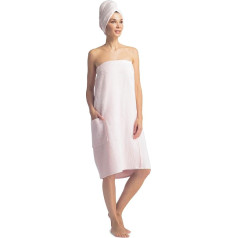 Fishers Finery Ladies Ecofabric Terry Spa Package, Body Wrap & Hair Towel, Pink