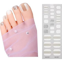 Sparkles Zehennagellackstreifen Halbgehärtete Gel Zehennagelstreifen Zehennagelaufkleber Vollständige Nagelfolien Pediküre Gel Nagelaufkleber