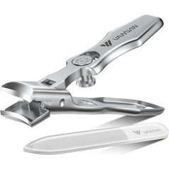 VANWIN Кусачки для ногтей для толстых ногтей, кусачки для ногтей с предохранителем, длинная ручка, широкие челюсти, сверхмощные для ногтей, но