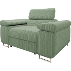 Mirjan24 Torezio Cord I Sofa with Adjustable Headrests, Single Sofa, Upholstered Sofa, Metal Chrome Feet, Sofa Set, Living Landscape Couch Set (Poso 47)