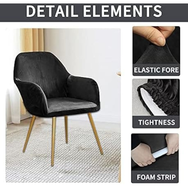 Yekuhe Защитный чехол для обеденных стульев, очень эластичный, 1/2/4/6 штук, съемный, моющийся, декоративный защитный чехол для сидений кухонных