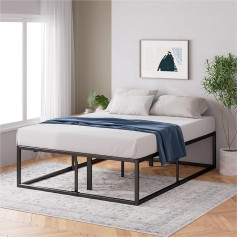 ‎Zinus Zinus Joseph Bed 160 x 200 см - Высота каркаса кровати 46 см с системой хранения под кроватью - Металлическая платформа каркаса кровати с деревянны