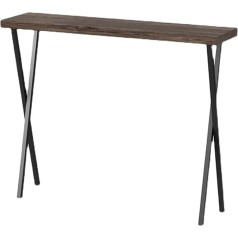 Узкий длинный диванный стол за диваном - консольный стол в индустриальном стиле, высокий стол для входа в прихожую, боковые столы из дерева 