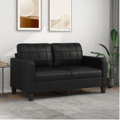 Guyana 2 Seater Sofa Black 140 cm Faux Leather Faux Sofa Living Room Floor Sofa with Sleep Function