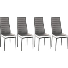 Homewell Стулья для столовой, комплект из 4, эргономичная спинка со стальным каркасом, современные стулья для ресторанов из кожи PU, простой и ст