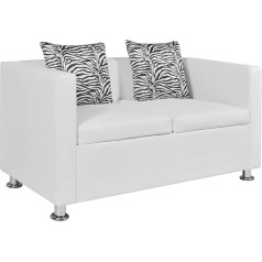 Arkem 2-Seater Sofa Art White Small Futon Sofa Bed Modular Sofa Love Seat Two Sofa
