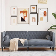 Vidaxl Диван Честерфилд с подлокотниками, 3-местный, диван с подлокотниками, спинкой, опорными ножками, мягкий диван для гостиной, комплект див