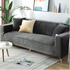 ‎Sjh Роскошный Бархат Диван Slipcover 2-3-4 Места Мягкий Плюш Диван Протектор Натяжной Подлокотник Диван Крышка Водонепроницаемый Мебель Протект