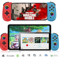arVin Mobile Gaming Controller for iPad/Tablet [Within 5-10 Inches], Phone Game Controller for iPhone/Android with RGB Hall Effect Joystick/Turbo/6-Axis Gyro/Vibration/Support Streaming on PS4/PC
