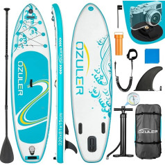 OZULER Stand Up Paddle Board, надувная доска SUP, 180 кг, для начинающих, с креплением для камеры и рюкзаком для SUP