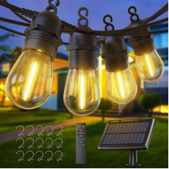 Quntis 16 м солнечные огни феи на открытом воздухе, 15 IP65 ударопрочные лампы с пультом дистанционного управления, солнечные/USB-C зарядки, таймер а