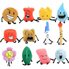 TOPLITHE Battle for Dream Island Plush Bfdi Plushies Soft Doll Stuffed with Embroidered Details for Kids Fans (Pack of 12)