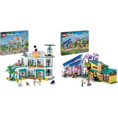 LEGO Friends Heartlake City Hospital Set with Toy Helicopter and Figures & Friends Ollys and Paisleys Family House, кукольный домик с фигурками и аксессуарами