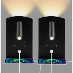 Прикроватный столик для чтения 3 Вт + 9 Вт 3000 K, светодиодный настенный светильник с USB зарядкой и выключателем, поворотный прикроватный свет