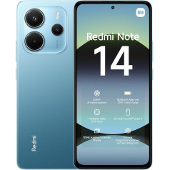 Смартфон Xiaomi Redmi Note 14, 8+256 ГБ, синий, 108 Мп AI камера, аккумулятор 5500 мАч, дисплей 120 Гц, функции AI (зарядное устройство в комплект не входит), гара