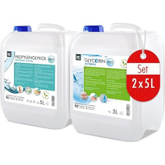 Höfer Chemie Набор из 1 x 5 л пропиленгликоля 99,5% фармацевтического качества и 1 x 5 л глицерина 99,5% пищевого качества