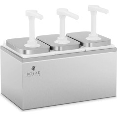 Royal Catering RCDI-6L Диспенсер для соусов Насосная станция Диспенсер для горчицы Диспенсер для соусов 3 насоса 3 x 2 л