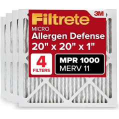 Filtrete Micro Allergen Defense AC Furnace Air Filter, MPR 1000, 20 x 20 x 1Inches, 4-Pack