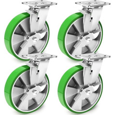 Промышленные поворотные ролики Humagineer Heavy Duty с тормозом, 200 мм алюминиевый сердечник, PU Heavy Duty Castors, грузоподъемность 2700 кг, ролики высокой тве