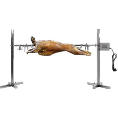 WSIKGHU 40 кг Набор шампуров для барбекю из нержавеющей стали, 136 см, регулируемый по высоте, зажим для мяса с мотором, электрический вертел 220 В д