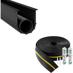 VEVOR Dichtungsset für Garagentorschwellen, 6,09 м U-Form + O-Ring, универсальный набор ПВХ-Dichtungsleiste für Garagentorunterteile, kombinierbar mit wetterfestem Dichtungsstreifen für Garagenschwellen