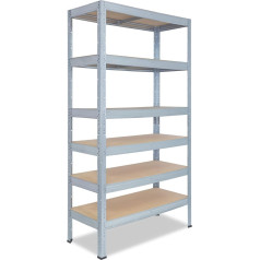 shelfplaza® 200 x 120 x 40 см Профессиональный стеллаж для тяжелых грузов Оцинкованный металлический стеллаж с 6 полками грузоподъемностью 166 кг/Подв