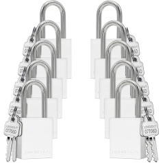 TRADESAFE Lockout Tagout-Schlösser-Set - 10 silberfarbene Aluminium-Loto-Schlösser, Aussperr-Vorhängeschlösser, gleichschließend, 2 Schlüssel pro Vorhängeschloss, OSHA-konforme Lockout-Schlösser
