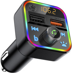 74-164# bluetooth fm передатчик5+qc3.0 rgb