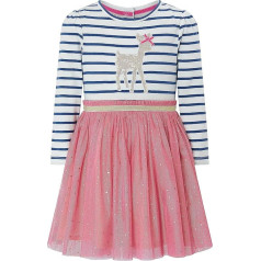 Платье из джерси для девочки Beilei Creations, хлопок, мультфильм, вышивка, повседневный, размер 18/24 месяцев до 10/11 лет