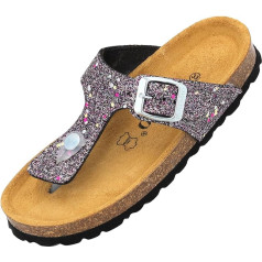 Palado Girls Kids Kos G Glitter Toe Separator - Ergonomic Suede Footbed - Super Lightweight EVA Sole - Sparkling Designs for a Sparkling Summer Appearance