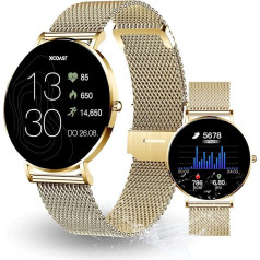 Siona 2 Женские Smartwatch Классический Золотой 6,9 мм Плоский AMOLED Дисплей Совместим с iOS Android Фитнес Трекер Кровь Кислород Сердце Частота Давление В