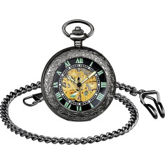 SUPBRO женские мужские карманные часы ретро механические часы на цепочке светящиеся автоматические карманные часы с цепочкой ожерелье пулов