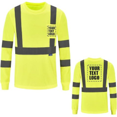 Персонализированные печатных Hi-Vis с длинным рукавом логотип футболка хвост с длинным рукавом Hi Vis светоотражающие безопасности работы T ру