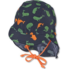 Sterntaler Baby Boys Шапочка с козырьком, с защитой шеи и завязками, защита от ультрафиолета 50+, цвет: Navy