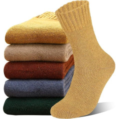 VoJoPi 5 Paar Thermosocken Damen, Dicke Wintersocken Kuschelsocken Weiche Atmungsaktive Wollesocken