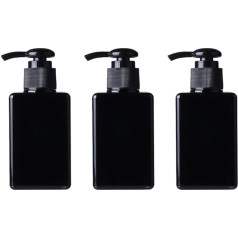Cabilock Pack of 3 Plastic Lower Packaging Lotion Bottle Shampoo Bottle Press Shower Gel Bottle (Black), черный
