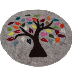 Tree of Life Fairtrade Tree of Life Hand-Felted Coaster Pad Chair Cushion Seat Cushion Mottled Grey 35 см Mottled Grey