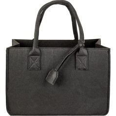 Мешок из войлока Schramm® 7 цветов, 40 x 27 x 27 см, мешок для дров, мешок для покупок, мешок для хранения, войлочный мешок, цвет: черный/черный