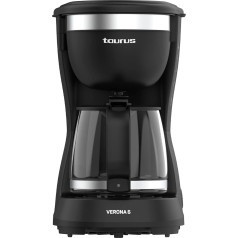 Кофеварка Taurus Verona 6, 600 Вт, 600 мл, технология интенсивного вкуса, нагревательная пластина, моющийся постоянный фильтр, стеклянный кувшин без 