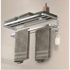 DDS-DUDES Ванная комната Полотенце Стойка Полотенце Стойка Рельс с Двойной Полотенце Штанги Туалетные Настенный Держатель С Крючками Нержаве