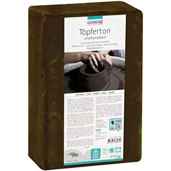 Glorex Глина гончарная необожженная 5 кг черная