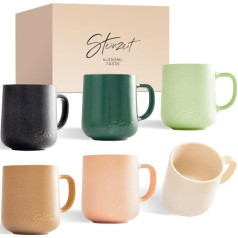 Дизайнерские кофейные чашки (6 x 350 мл), кофейная кружка из 100% ручной работы, набор чашек с 6 уникальными пастельными цветами, большая чашка 350 