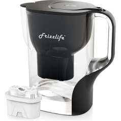 Фильтр для воды Frizzlife, большой 10-чашечный очиститель с напоминанием о сроке службы фильтра, длительный срок службы, регулируемая скорость ф