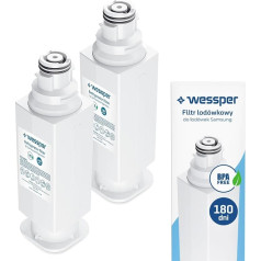 Wessper Фильтр для воды в холодильнике 2 шт. для Samsung DA97-17376B, DA97-08006C, фильтр быстрого подключения, система обратного осмоса, удаляет хлор и вредны