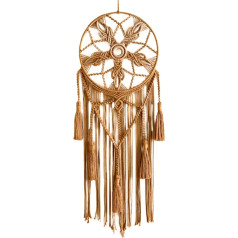 Dream Catcher Macrame Wall Hanging Tassel Dream Catcher Handmade Woven Bohemian Tapestry for Bedroom Dream Catcher for Girls Wedding Birthday Decoration Brown