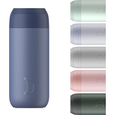 Изолированная кофейная кружка Chilly's Series 2, чашка с двойными стенками и крышкой, нержавеющая сталь без содержания бисфенола, синий кит, 500 мл