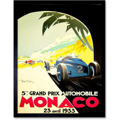 Спорт Реклама Автогонки Гран-при Монако Монте-Карло Художественный Принт Обрамленный Плакат Настенный Декор Художественный Принт Плакат 